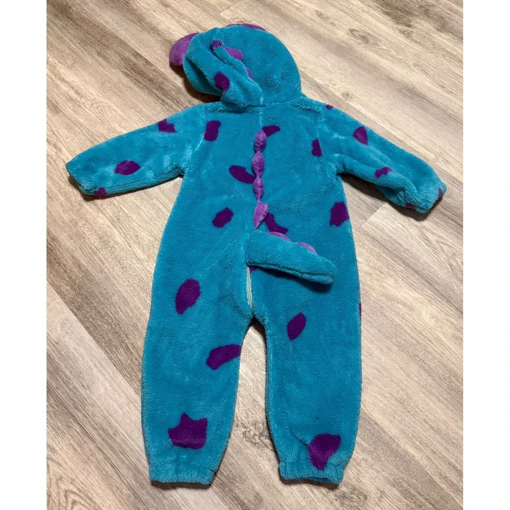 Monsters Inc Sulley Plush Hooded Romper Toddler Size 90 Blue Purple Costume 24 m